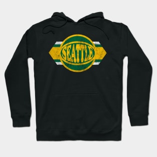 Seattle Basketball retro and distressed ball and stripe Hoodie